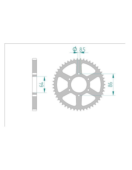 Kit chaine DID  ACIER KAWASAKI KE 125   A1-A12 1976 à 1987