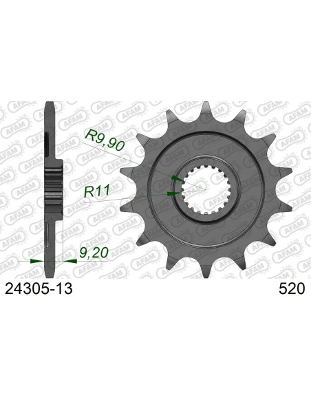 Kit chaîne alu AB KAWASAKI KX 250 F 2011-2012   
