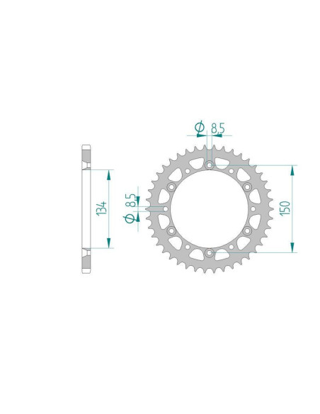 Kit chaine DID  ACIER KAWASAKI KX 125   K1,K2 1994 à 1995