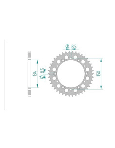 AFAM COURONNE ALU au pas de 520 Antiboue