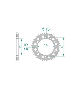 AFAM COURONNE ALU au pas de 520