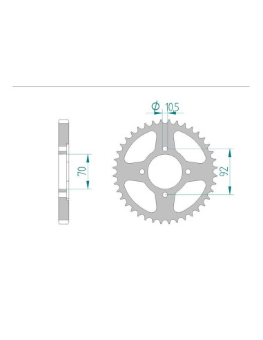 Kit chaine DID  ACIER KAWASAKI Z 440   A1-3 1980 à 1982