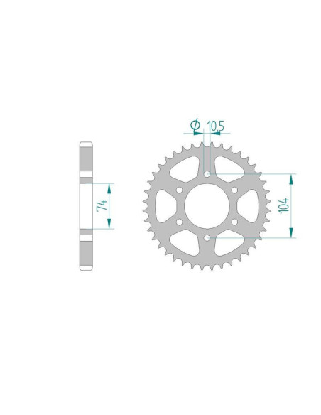 Kit chaine DID  ACIER KAWASAKI KH 500   H1    0 à    0