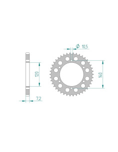 AFAM COURONNE ALU au pas de 525 ZX6R