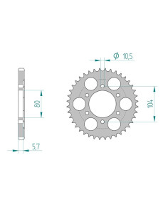 AFAM COURONNE ALU au pas de 525 ZX1000R