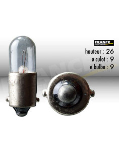 AMPOULE TEMOIN AVEC CULOT BA9S 6V4W