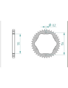 AFAM COURONNE ALU au pas de 525 POUR PCD3 ET PCD4
