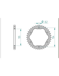 AFAM COURONNE ALU au pas de 520 POUR PCD3 ET PCD4