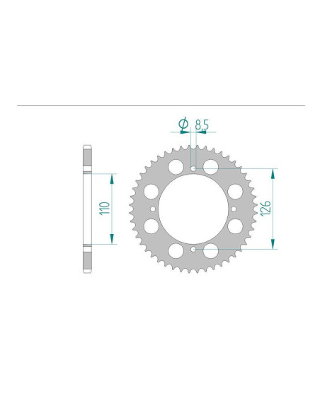 Kit chaine DID  ALU KAWASAKI KX 65 2002 à 2014