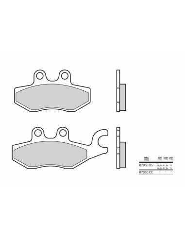 Plaquettes de frein BREMBO Scooter carbone céramique - 07060