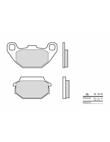 Plaquettes de frein BREMBO Scooter carbone céramique - 07022