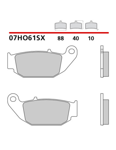 Plaquettes de frein BREMBO métal fritté - 07HO61SX