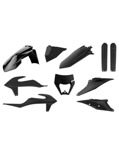 Kit plastique POLISPORT noir - KTM EXC/EXC-F