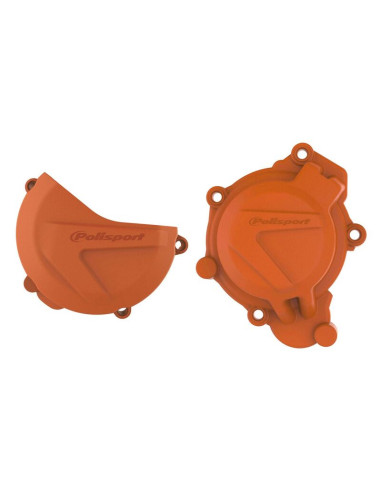 Protections de carters d'embrayage et d'allumage POLISPORT orange