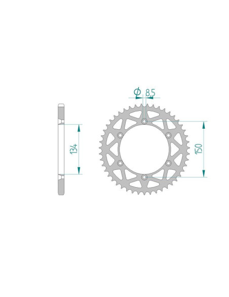 Kit chaine DID  ALU KAWASAKI KX 250   H1-2 1990 à 1991