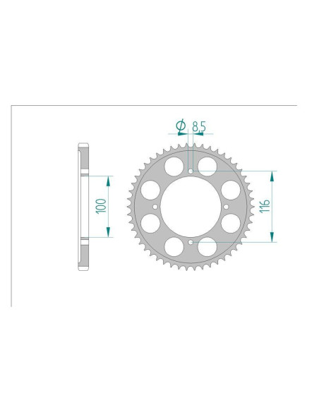 Kit chaine DID  ALU KAWASAKI KX 80  428  SW   R1-7 ANTIBOUE 1991 à 1997