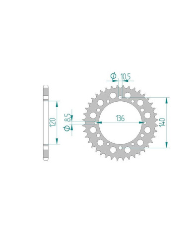 Kit chaine DID  ALU KAWASAKI ZX-6R (ZX600)  520   F1-F3 RACING 1995 à 1997