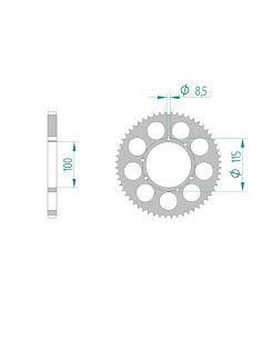 AFAM COURONNE ALU au pas de 428 HVA CHE125SM
