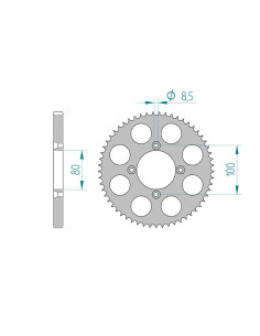 AFAM COURONNE ALU au pas de 428 SCORPA125TY