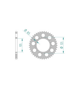 AFAM COURONNE ALU au pas de 520 GG 250 PAM
