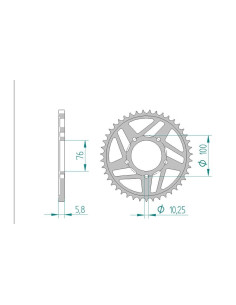 AFAM COURONNE ALU au pas de 520 R1 SP 06