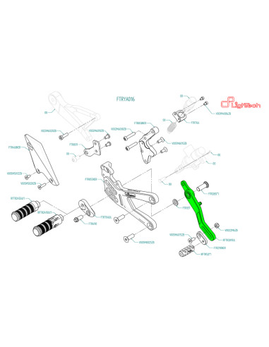 Ensemble leviers de frein LIGHTECH arrière FTRYA016