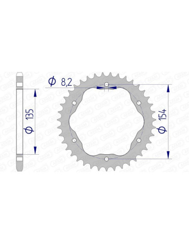 Couronne AFAM alu ultra-light anodisé dur 51804 - 520