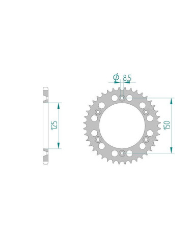Kit chaine DID  ALU KTM SX 150 2012 à...