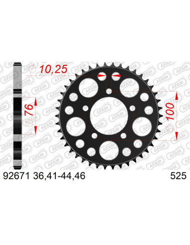 Couronne AFAM acier standard 92671 - 525