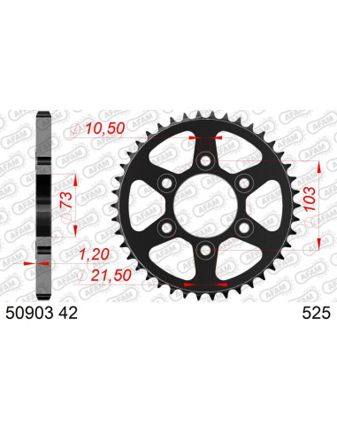 Couronne AFAM acier standard 50903 - 525