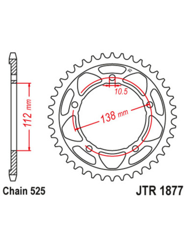 Couronne JT SPROCKETS acier standard 1877 - 525