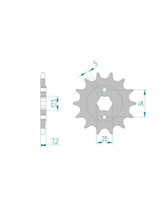 Pignon AFAM pour moto au pas de 520