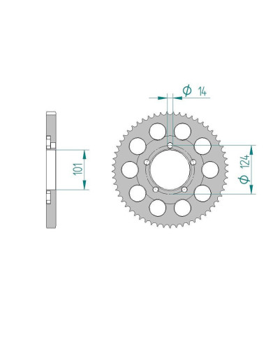 Kit chaine DID  ALU KTM RC 8 2008 à 2009