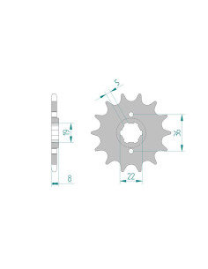 Pignon AFAM pour moto au pas de 520