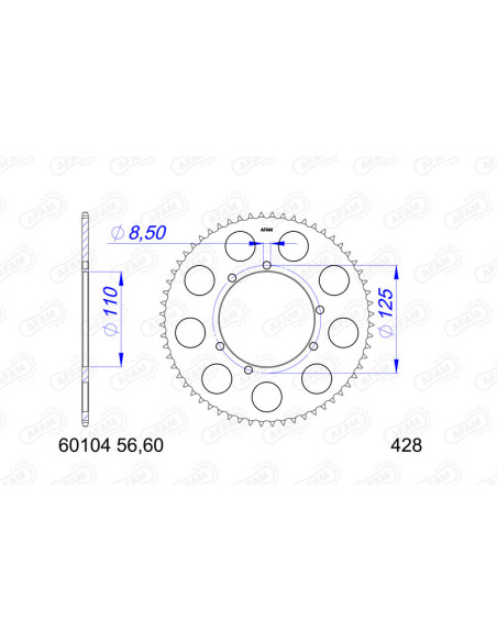 Couronne AFAM aluminium 60104 - 428