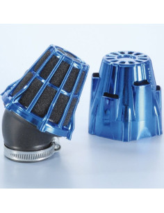 Filtre à air POLINI boîte à air 30° Ø42mm bleu chromé - 203.0115 2