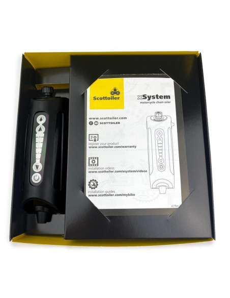 Graisseur de chaîne électronique SCOTTOILER xSystem 3.0 + lubrifiant bleu standard 250ml