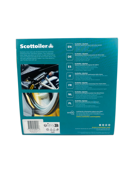 Graisseur de chaîne électronique SCOTTOILER xSystem 3.0 + lubrifiant bleu standard 250ml
