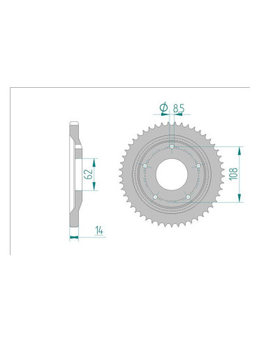 Kit chaine DID  ACIER MZ RT 125 /...