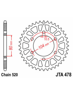 Couronne JT SPROCKETS aluminium Ultra-Light 478 - 520 2
