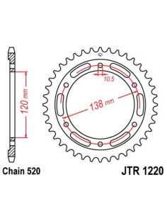 Couronne JT SPROCKETS acier standard 1220 - 520 2