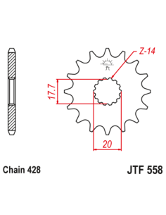 Pignon JT SPROCKETS acier standard 558 - 428 2