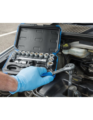 Coffret douilles & cliquet 3/8" DRAPER métrique & pouce 18 pièces