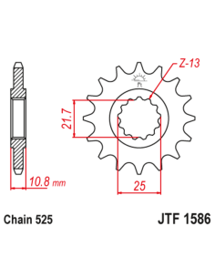 Pignon JT SPROCKETS acier anti-bruit 1586 - 525