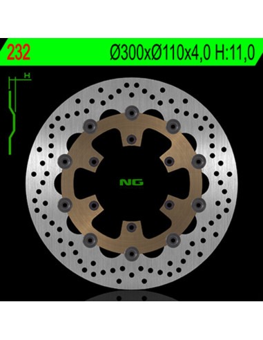 Disque de frein NG BRAKES rond flottant