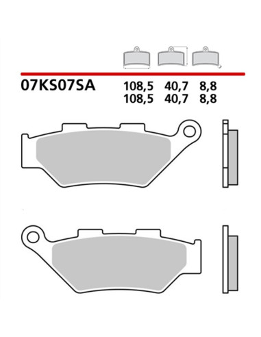 Plaquettes de frein BREMBO métal fritté - 07KS07SA