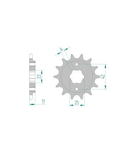 Pignon AFAM pour moto au pas de 520