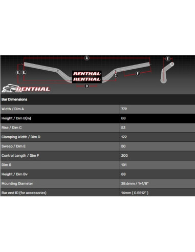 Guidon RENTHAL Fatbar 831 - Street