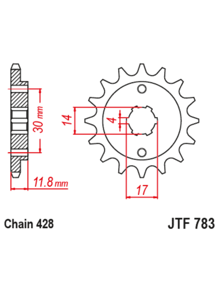 Pignon JT SPROCKETS acier standard 783 - 428