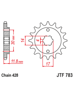 Pignon JT SPROCKETS acier standard 783 - 428 2